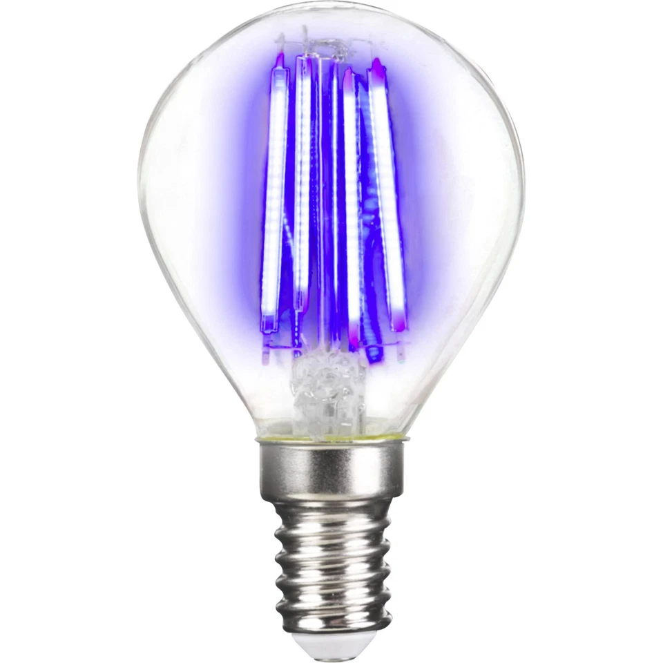 LightMe LM85311 LED Filament Bulb E14 4W Blue Teardrop 45x78mm - Image 1 of 1