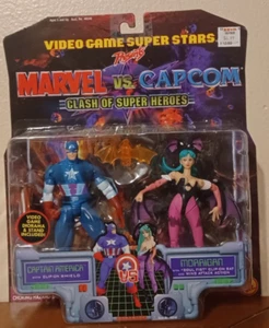 Vintage NEU MARVEL VS CAPCOM CAPTAIN AMERICA VS MORRIGAN ACTIONFIGUREN TOYBIZ - Bild 1 von 3