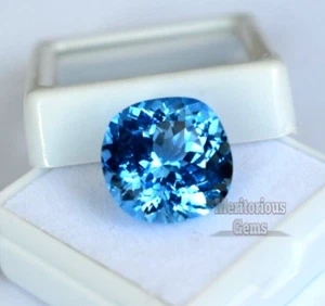 Certified Natural Santa Maria Blue Aquamarine 8.90 Ct Cushion Cut Loose Gemstone - Picture 1 of 8