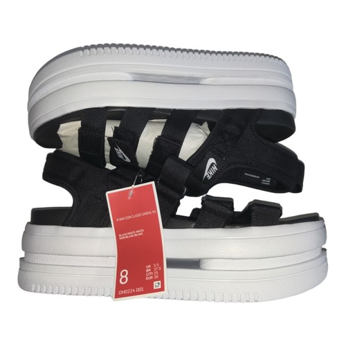 Nike Icon Classic Sandalo NA 'Black White' Donna Taglia 8 [DH0224 001]