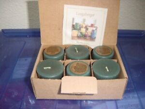 Longaberger Herbal Garden Set of Six Dark Green Votive Candles #71131 - New