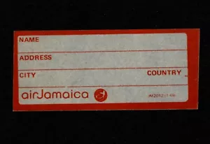 Pegatina de equipaje Air Jamaica 2012 3"" x 1 1/4"" peeling & palo 45777 - Imagen 1 de 1