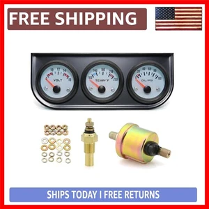 52mm 3-in-1 Auto Gauge Set: Oil Pressure, Water Temp, and Voltmeter for 12V Cars - Picture 1 of 8
