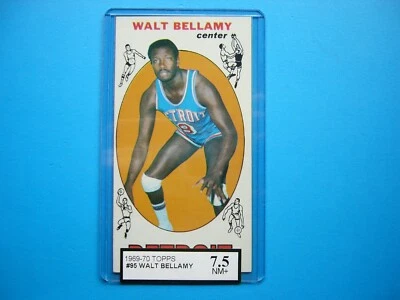 1969/70 TOPPS NBA BASKETBALL CARD #95 WALT BELLAMY ROOKIE KSA 7.5 NM+ SHARP GL - Image 1 of 2