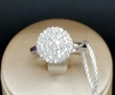 ANELLO COCKTAIL TOPPA PAVE' IN ORO BIANCO 18 KT TIT 750 CON PAVE' DI DIAMANTI - Imagen 1 de 4
