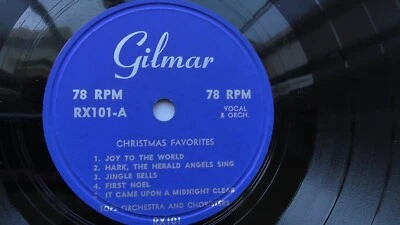 Tops Orchestra & Choristers 78rpm EP 10-inch Gilmar #RX-101 Christmas Favorites - Image 1 of 4