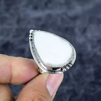 White Opal Gemstone Handmade 925 Sterling Silver Ring Vintage Jewelry For Gift - Image 1 of 4