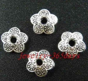 150pcs Tibetan Silver Nice Flower Bead Caps 9x3mm 8616 - Picture 1 of 1