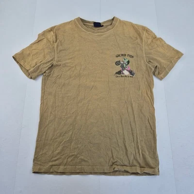 WEIRD FISH T-Shirt Small Beige Herren 100% Baumwolle Grafikdruck Freizeit - Bild 1 von 4