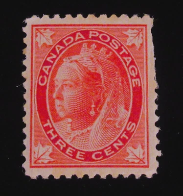 Canada Stamp Scott 69 Queen Victoria Maple Leaf Half Cent 1898 Mint MH - Image 1 of 4