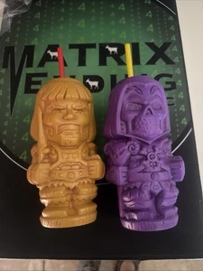 Masters Of The Universe Geeki Tikis Plastic Tumbler Set of 2 | He-Man & Skeletor - Picture 1 of 6