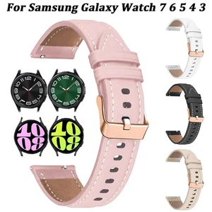 Leder Armband Für Samsung Galaxy Watch 3 4 5 6 7 FE Classic Active 2 1 40/44mm - Bild 1 von 19