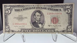 1953-B $5 Dollar Bill Red Seal - United States Note - Nice Circulated Condition - Picture 1 of 6