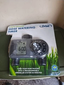 Orbit 56544 Rubinetto Tubo 2 Uscite Timer Sistema Irrigatore Programmabile Ritardo Pioggia - Foto 1 di 12