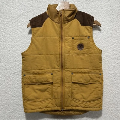 Timberland Exterior Puffer Chaleco con Capucha Chaqueta Niños Marrón y Amarillo Talla M (12/14) Foto 1 de 4