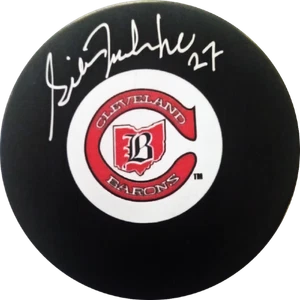 PUCK DE LOS BARONES DE CLEVELAND AUTOGRAFIADO DE GILLES MELOCHE - Imagen 1 de 2