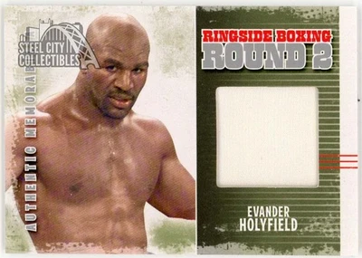 Evander Holyfield 2011 ITG Ringside Boxing Silver Trunks Card AM-35 (Flat White) - Image 1 of 2