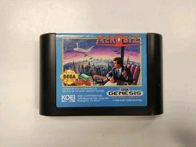 SEGA GENESIS AEROBIZ BUSINESS SIMULATION GAME HTF CLASSIC TOEI 1992  - Image 1 of 4