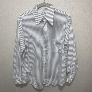 Vintage Forum Men’s Dress Shirt Size L White W/ Black Stripes - Picture 1 of 7