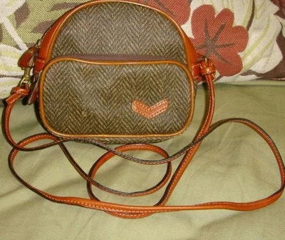 "Why" Japanese Brand Leather Tweed Waist Bag Purse Messenger - Image 1 of 4