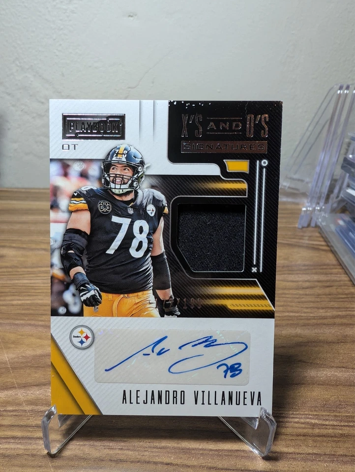 2018 Panini Playbook - X's and O's Alejandro Villanueva #XOS-AV /199 Patch Auto - Image 1 of 2