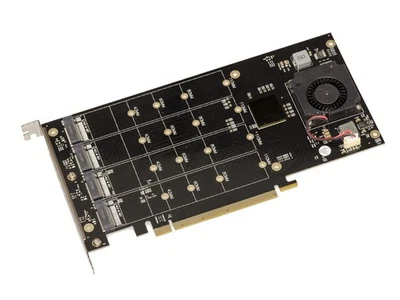 Controller Card Pcie 3.0 16x for 4 SSD M.2 Nvme M Key (M2 Ngff ) .PLX8747 128G - Image 1 of 3
