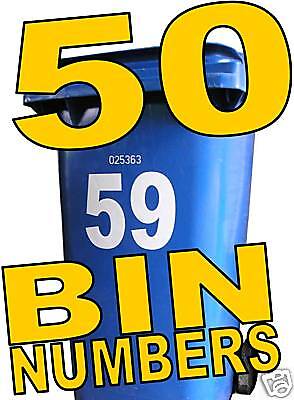 50 WHEELIE BIN NUMBERS Make Money From Home Buisness • 19.99£
