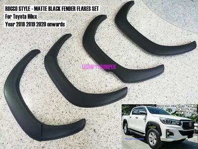 MATTEBLACK ROCCO STYLE FENDER FLARES WHEEL ARCH FOR TOYOTA HILUX REVO 2018 2020 - image 1 of 4