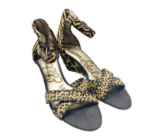 Sam Edelman Silvia Leather Calf Hair Wedge Sandals Mixed Animal Print Sz 9.5 - Picture 1 of 12