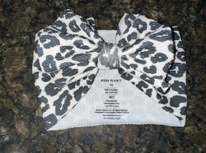 Posh Peanut Black/ White Animal Print Luxe Bow Headwrap Size OS - Picture 1 of 9