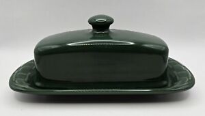 Longaberger Woven Traditions Pottery Ivy Green Butter Dish