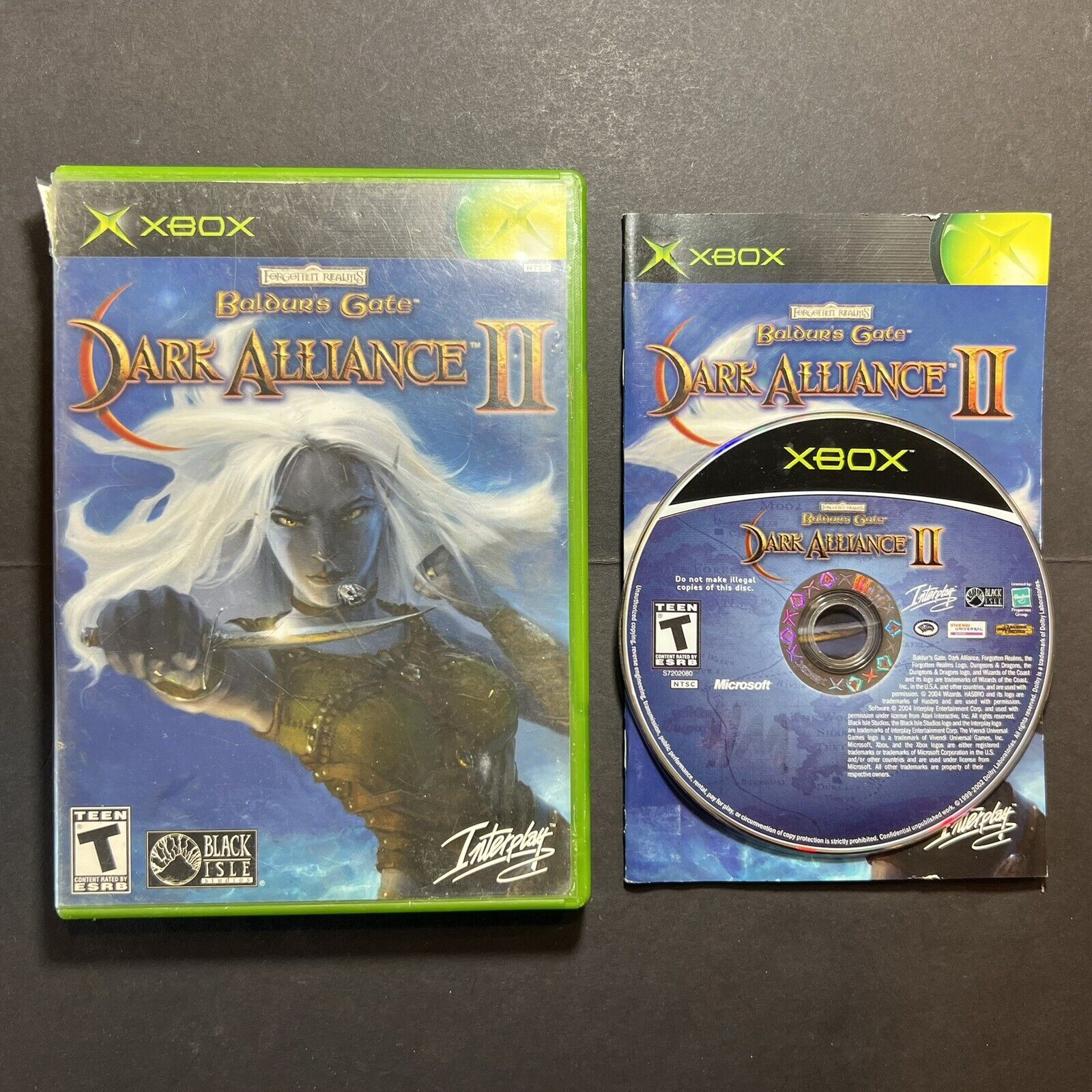 Baldur's Gate Dark Alliance II Original Xbox Complete CIB Manual Tested