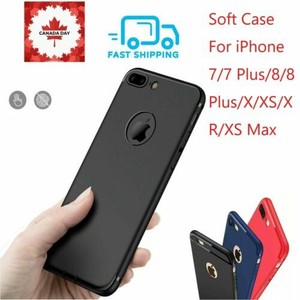For iPhone XS X XR Max 8 7 Plus matte Ultra Slim Shockproof Bumper Silicone Case