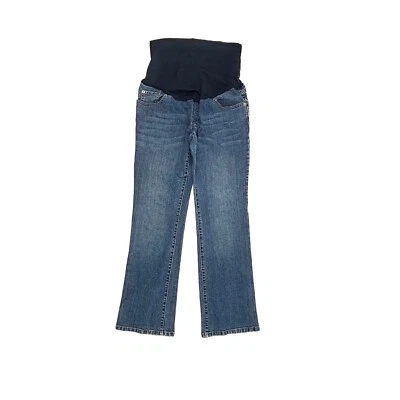 Jeans de mezclilla azul lavado oscuro Liz Lange Maternity Bootcut para mujer talla 8 Foto 1 de 4