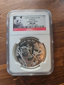 1995 China S5Y Panda Large Twig NGC MS68 - Picture 1 of 2