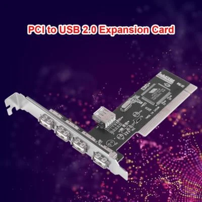 4 Ports 480Mb/s PCI to USB 2.0 Adapter Card High Speed USB PCI Controller Cards - Image 1 of 4