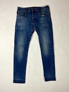 G-STAR Wash Denim schmale konische Jeans W33 L32 Buttob Fly
