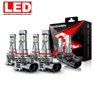 For Jeep Commander 2006-2010 6x 6000K LED Headlight Hi/Lo & Fog Light Bulbs Kit - Foto 1 di 14