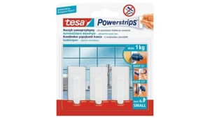 TESA POWERSTRIPS Hooks Kitchen Bathroom Small Rectangular Self Adhesive Hooks - Picture 1 of 5
