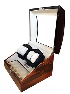 Automatic Watch Winder Two Tone Watch Storage Jewelry Box Safe Top Quality Wind - Picture 1 of 10