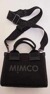 Mimco Patch Canvas Micro Tote Bag Black Gunmetal Excellent Condition - Picture 1 of 7