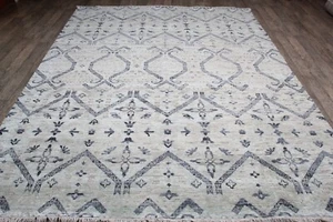 8x10 Modern Transitional Pattern pastel Blue Green Area Rug - Picture 1 of 10