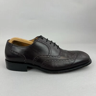 Bally Petrix Burgunderrot Leder Schnürschuhe Oxford Halbschuhe Flügel Elegant Schuhe US11 UK10 - Bild 1 von 4