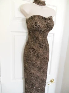 Jessica Mc Clintock for Gunne Sax Marke Leopard Cheeta formelles Meerjungfrau Kleid Gr. 3 - Bild 1 von 8