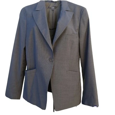 Blazer para mujer ZANELLA gris carrera botón único 100 % lana talla 8  Foto 1 de 4