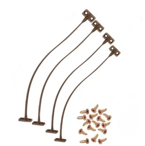 4 Flexible Plastic Flap Stay Stop Restraint Light Weight Flaps 20cm Brown White - Picture 1 of 19