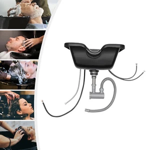 Barber Shop Shampoo Bowl Beauty Salon Hair Equipment Hair Backwash Sink Black - Picture 1 of 18