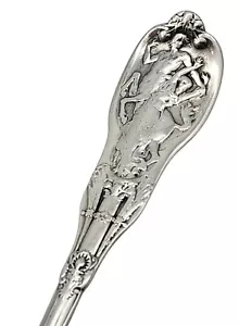 1895 Antique GORHAM Sterling Silver Round Gumbo Soup Spoon MYTHOLOGIQUE - Picture 1 of 6