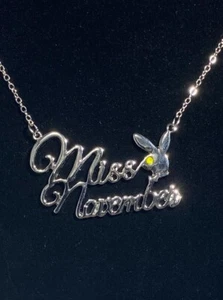 PLAYBOY MISS November w/BIRTH MONTH STONE Necklace jewelry - Picture 1 of 1