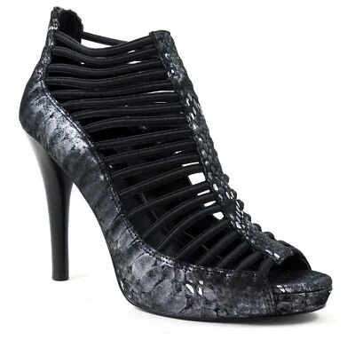 BCBGeneration Women's Damas Sandals Black Flashy Snake/Elastic Mignon 9 M — 第 1/4 张图片